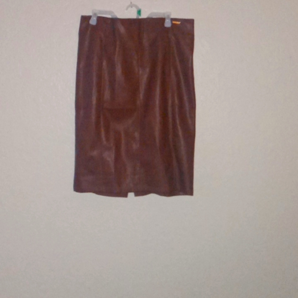 Marc New York faux leather brown skirt